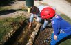 Papà e figli salvano i pesci dei Giardini Diaz