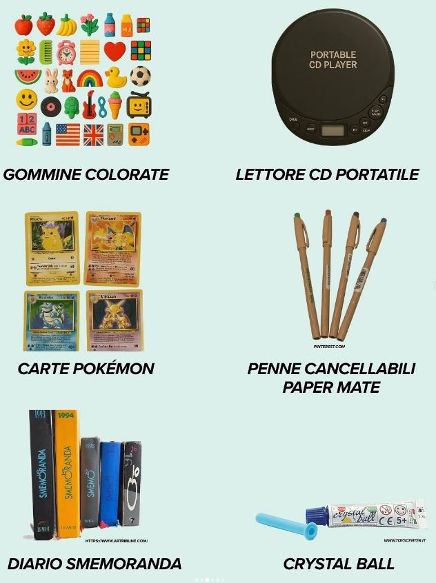 Alcuni oggetti che il Museo della scuola sta cercando