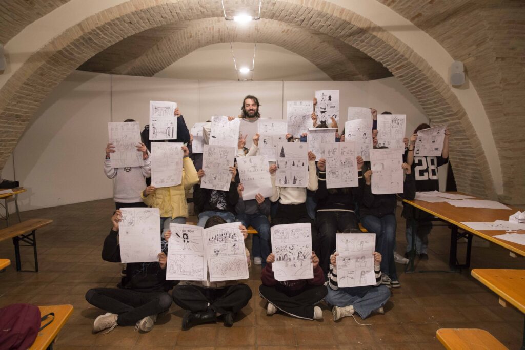 Jack Manciola dà lezioni di fumetto a Pollenza