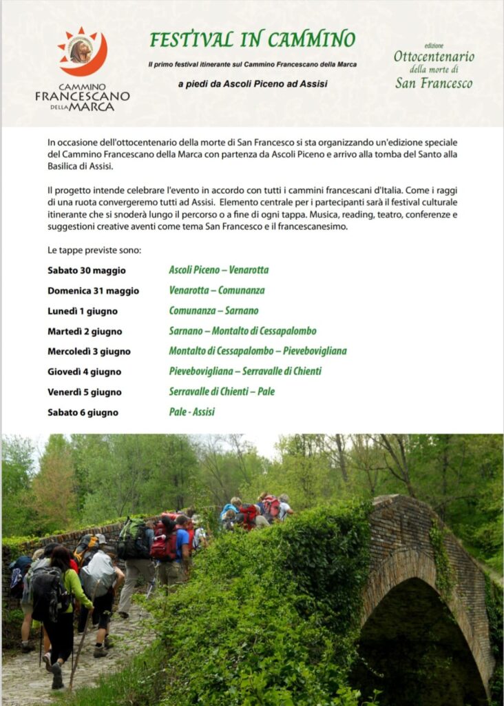 Il cammino di San Francesco in tappe