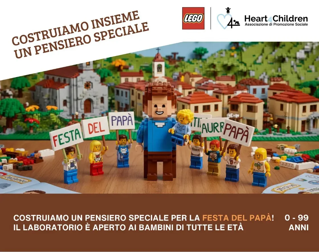 Gli auguri per la Festa del papà fatti con i mattoncini Lego