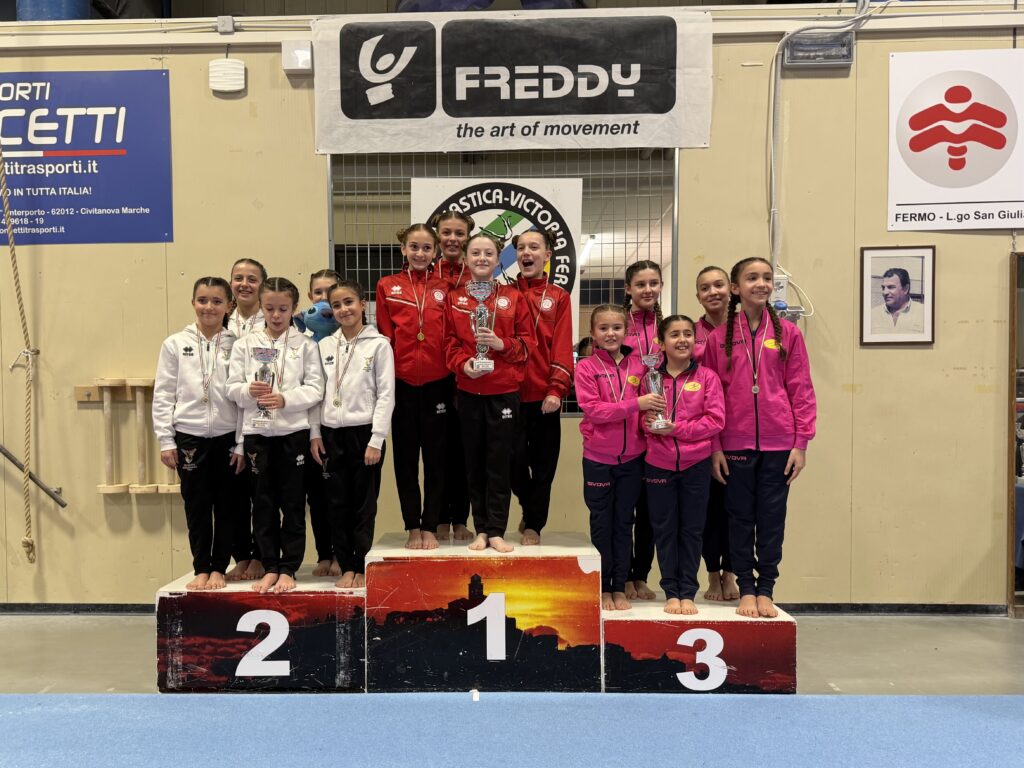 Le atlete della Ginnastica Mogliano sul podio