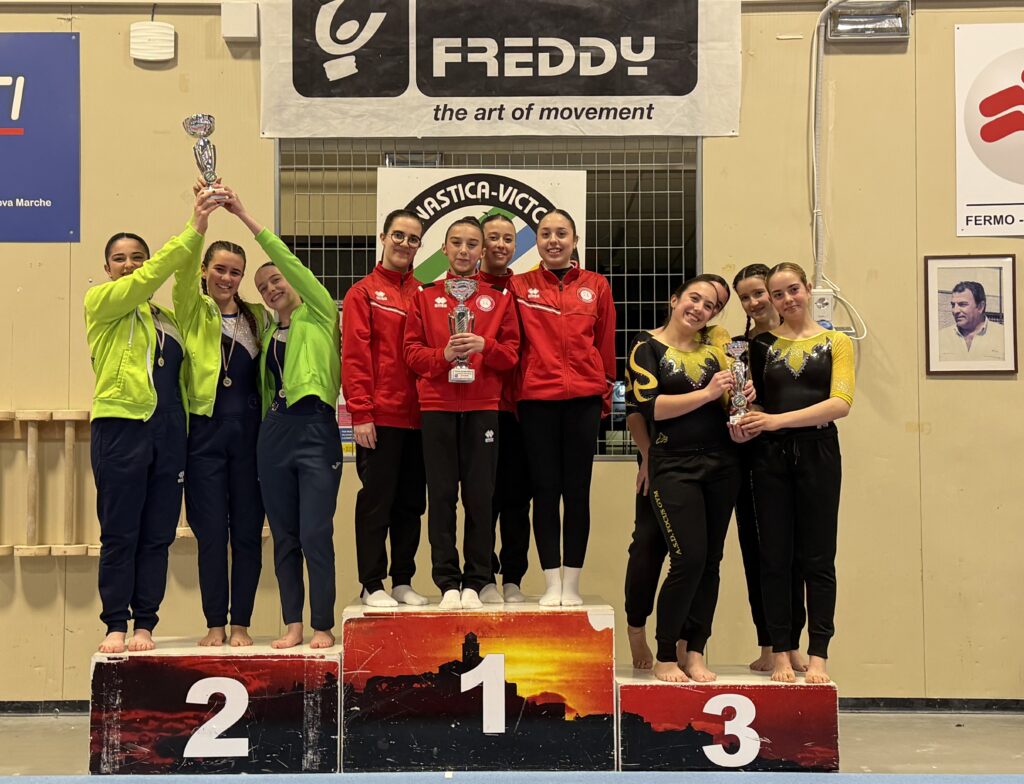 Le atlete della Ginnastica Mogliano sul podio