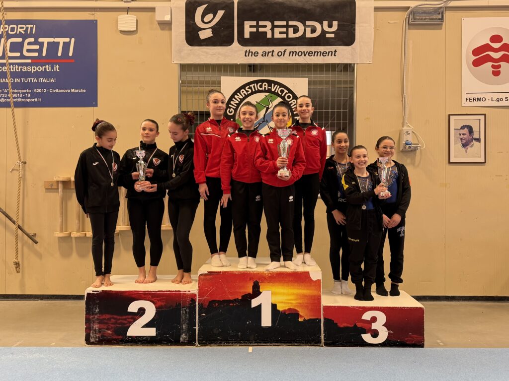Le atlete della Ginnastica Mogliano sul podio