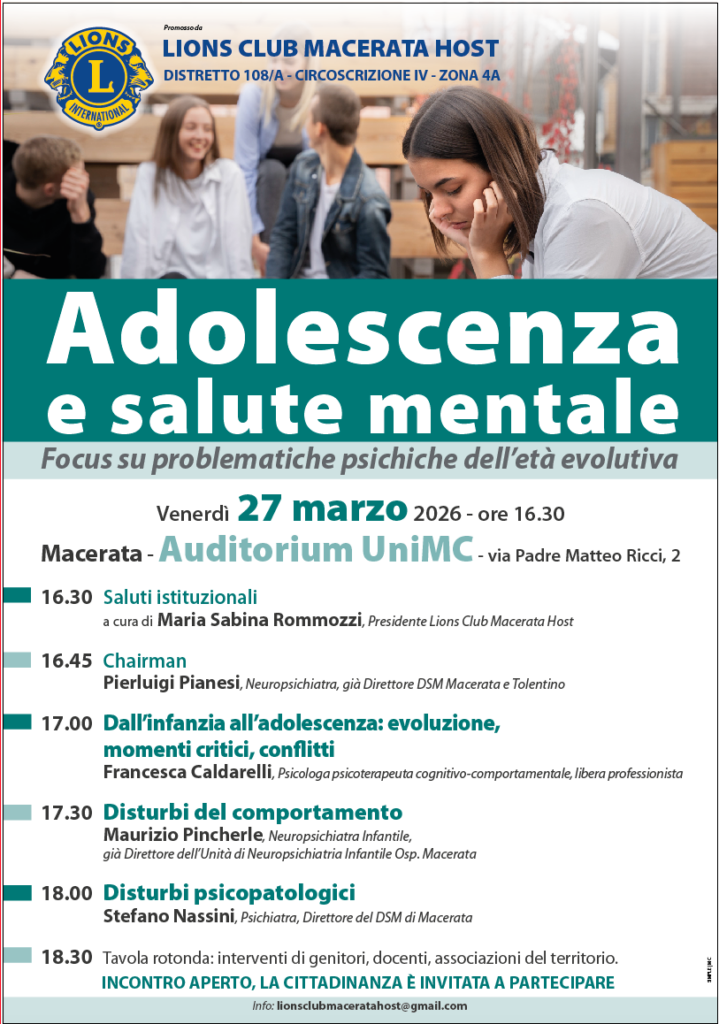 Adolescenza e salute mentale del Lions