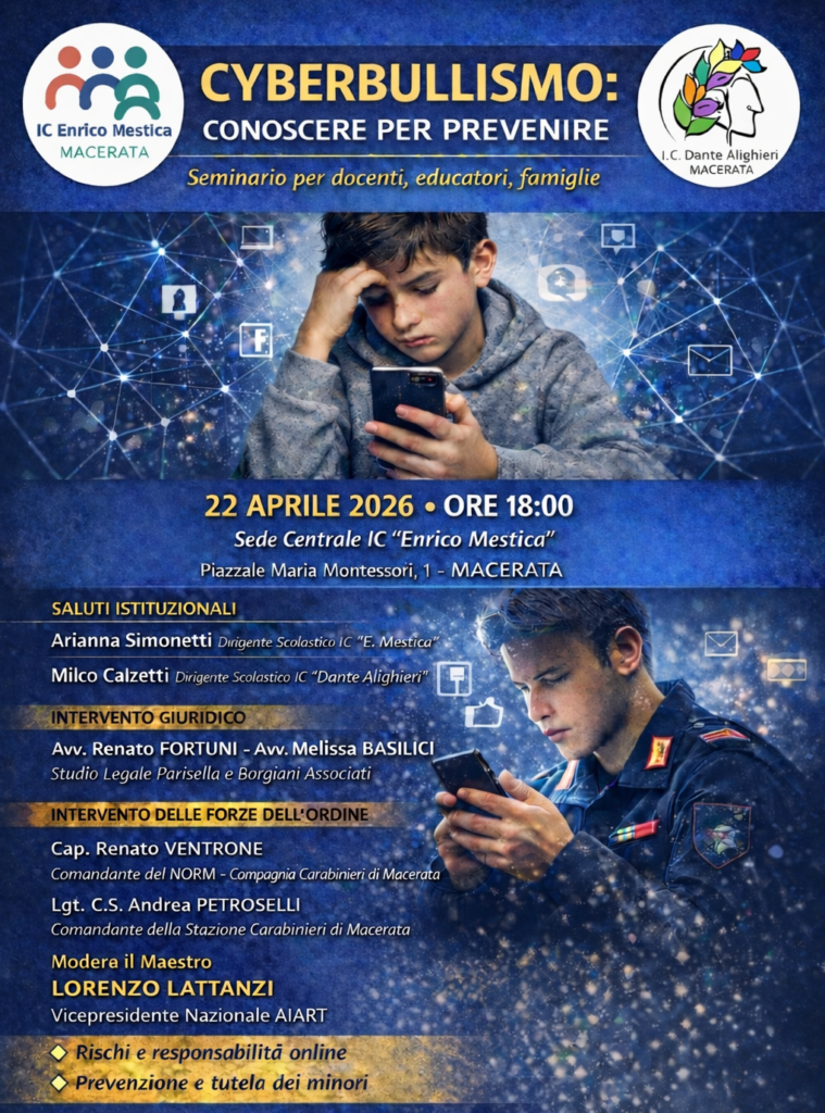 La locandina del seminario sul Cyberbullismo