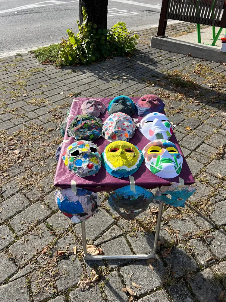 Il murales sulla rampa dle parcheggio a Tolentino